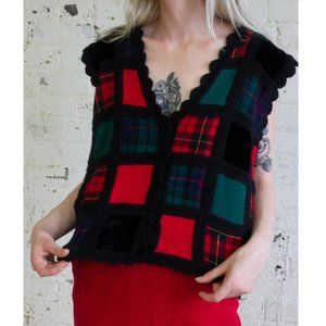 Vintage 1980s Patchwork Sweater Vest